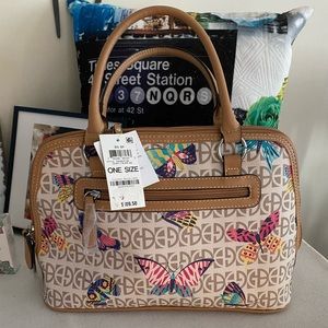 Gianni Bernini NWT monogram satchel. Outside pocket & shoulder strap $15